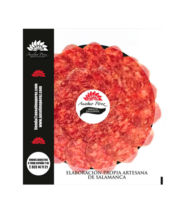 Salame affettato di 100% iberico di ghianda.